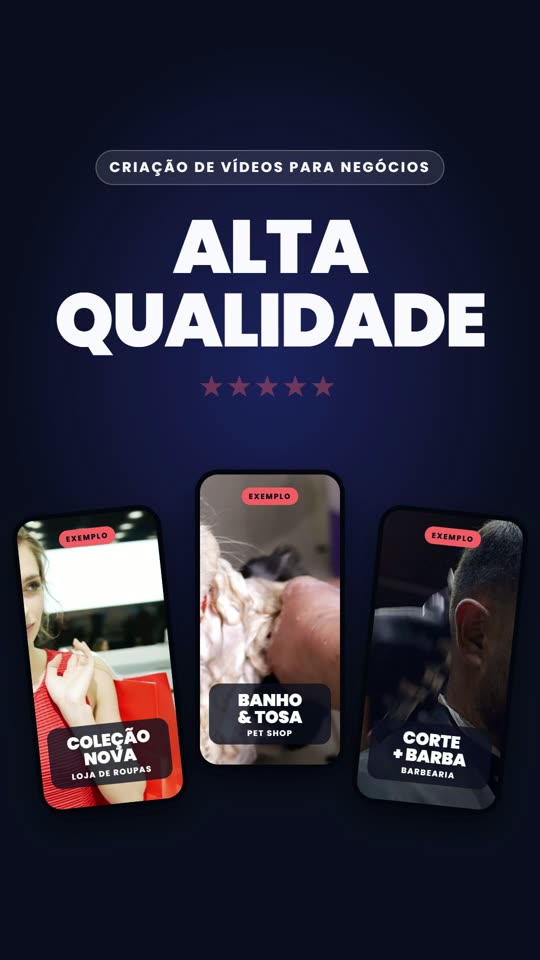 Capa do anúncio NexoFrame IA com exemplos para lojas, pet shops e barbearias