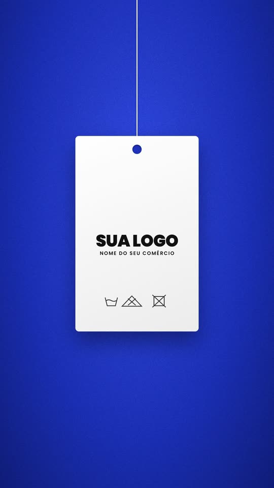 Capa do vídeo: etiqueta com a logo do comércio